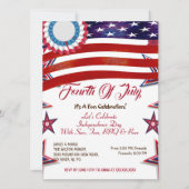 Patriottische sterren op 4 juli Amerikaanse vlag B Kaart (Voorkant)