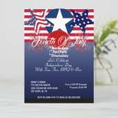 Patriottische sterren op 4 juli Firecrackers BBQ P Kaart (Staand voorkant)