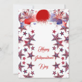 Patriottische sterren op 4 juli Firecrackers BBQ P Kaart (Achterkant)