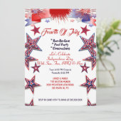 Patriottische sterren op 4 juli Firecrackers BBQ P Kaart (Staand voorkant)