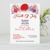 Patriottische sterren op 4 juli Firecrackers BBQ P Kaart (Staand voorkant)