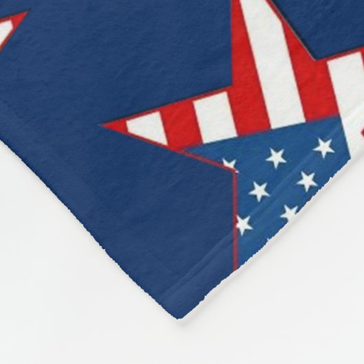 Patriottische Sterren Patroon Fleece Deken (Hoek)