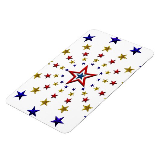 Patriottische sterren Pattern Red Gold Blue Flexib Magneet (Linkerzijde)