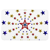 Patriottische sterren Pattern Red Gold Blue Flexib Magneet (Horizontaal)