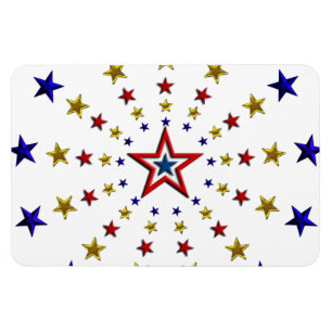 Patriottische sterren Pattern Red Gold Blue Flexib Magneet