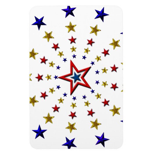 Patriottische sterren Pattern Red Gold Blue Flexib Magneet (Verticaal)