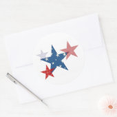 Patriottische sterren ronde sticker (Envelop)
