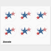 Patriottische sterren ronde sticker (Vel)