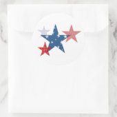 Patriottische sterren ronde sticker (Tas)