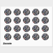 Patriottische sterren ronde sticker (Vel)