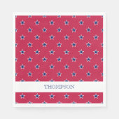 Patriottische Sterren Rood Wit Blauw NAAM Juli 4 B Servet (Voorkant)
