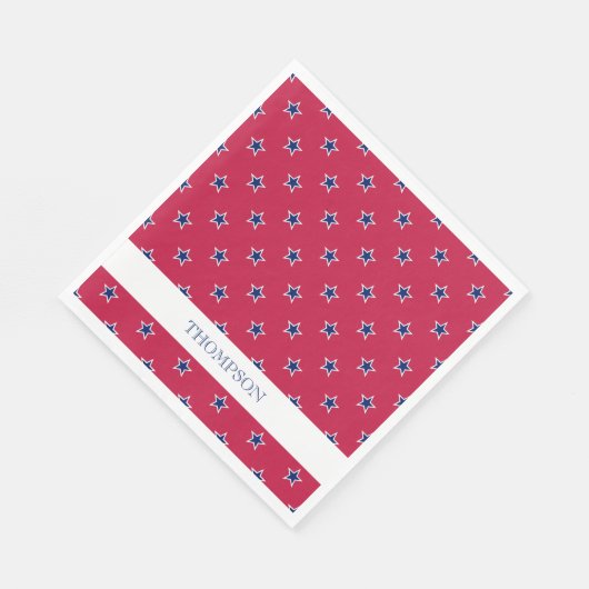 Patriottische Sterren Rood Wit Blauw NAAM Juli 4 B Servet (Hoek)