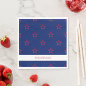 Patriottische Sterren Rood Wit Blauw NAAM Juli 4 v Servet (Insitu)