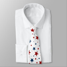 Patriottische sterren Rood wit blauw patroon Stropdas