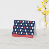 Patriottische Sterren Rood Wit & Blauw Wenskaarten Kaart (Gele Bloem)