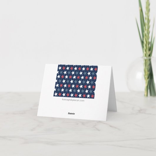 Patriottische Sterren Rood Wit & Blauw Wenskaarten Kaart (Achterkant)