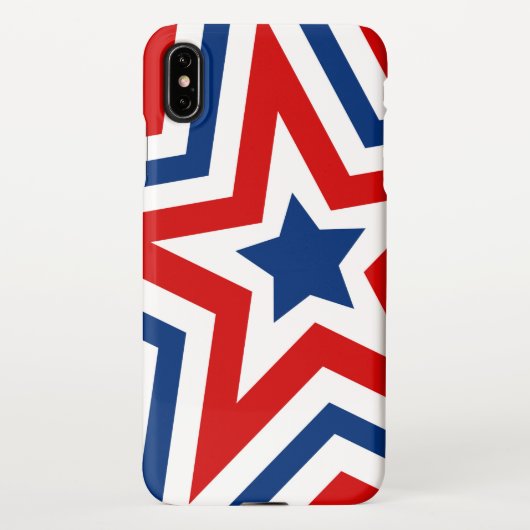 Patriottische sterren Rood wit en blauw kleurig iPhone Hoesje (Achterkant)