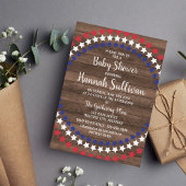 Patriottische sterren Rustic, 4 juli Baby shower Kaart