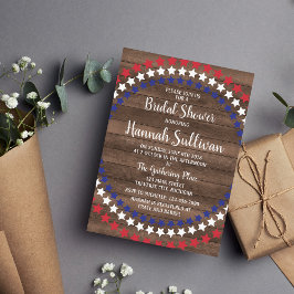 Patriottische sterren Rustic, 4 juli Vrijgezellenf Kaart