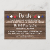 Patriottische sterren Rustic Vierde juli Details Informatiekaartje (Voorkant)