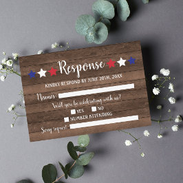 Patriottische sterren Rustic Vierde juli Hout RSVP Kaartje