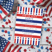 Patriottische sterren & strepen 4 juli uitnodiging