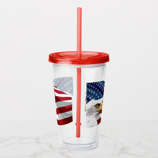 Patriottische Sterren & Strepen Acryl Tumbler Acryl Drinkbeker (Rechts)
