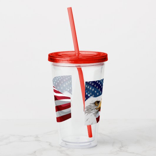 Patriottische Sterren & Strepen Acryl Tumbler Acryl Drinkbeker (Links)