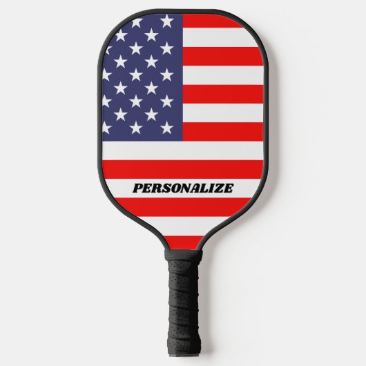 Patriottische sterren strepen Amerikaanse vlag gep Pickleball Paddle (Voorkant)