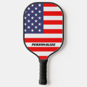 Patriottische sterren strepen Amerikaanse vlag gep Pickleball Paddle (Achterkant)