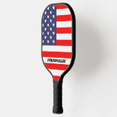 Patriottische sterren strepen Amerikaanse vlag gep Pickleball Paddle (Links)