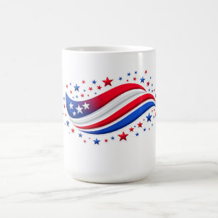 Patriottische sterren & strepen dames T-shirt  Koffiemok