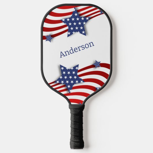 Patriottische sterren & strepen gepersonaliseerd pickleball paddle (Voorkant)