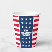Patriottische sterren & strepen op maat van het vi papieren bekers (Achterkant)