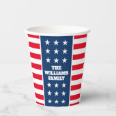 Patriottische sterren & strepen op maat van het vi papieren bekers (Voorkant)