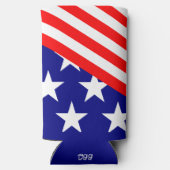 Patriottische Sterren Strepen Rood Wit Blauw Koelb Seltzer Blikjeskoeler (Achterkant)