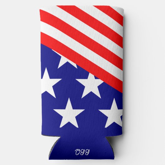 Patriottische Sterren Strepen Rood Wit Blauw Koelb Seltzer Blikjeskoeler (Achterkant)