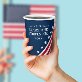 Patriottische Sterren Strepen Rood Wit Blauw Papie Papieren Bekers