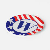 Patriottische sterren strepen rood wit blauw papieren bordje (Gekanteld)