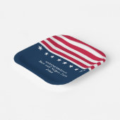 Patriottische Sterren Strepen Rood Wit Blauw Plein Papieren Bordje (Gebogen)