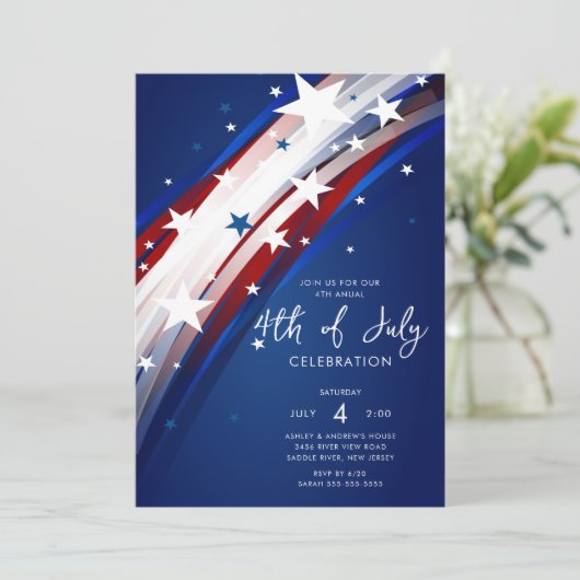 Patriottische sterren & strepen Vierde juli Kaart (Staand voorkant)
