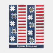 Patriottische sterren strepen vlag held quilt foto fleece deken (Voorkant)