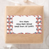 Patriottische Sterren Strepen Vrijheid Vlag Harten Etiket (Insitu)