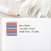 Patriottische Sterren Strepen Vrijheidsvlag Vierde Etiket (Insitu)