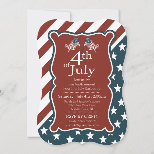 Patriottische sterren & Stripe 4e juli Kaart (Voorkant)