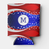 Patriottische sterren & Stripes Abstracte Amerikaa Blikjeskoeler (Voorkant)