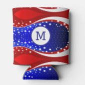 Patriottische sterren & Stripes Abstracte Amerikaa Blikjeskoeler (Achterkant)