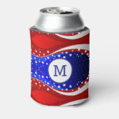 Patriottische sterren & Stripes Abstracte Amerikaa Blikjeskoeler (Blikje Achterkant)