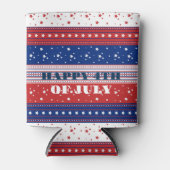 Patriottische sterren & Stripes Abstracte Amerikaa Blikjeskoeler (Voorkant)