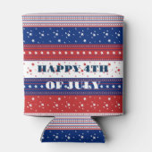 Patriottische sterren & Stripes Abstracte Amerikaa Blikjeskoeler (Achterkant)